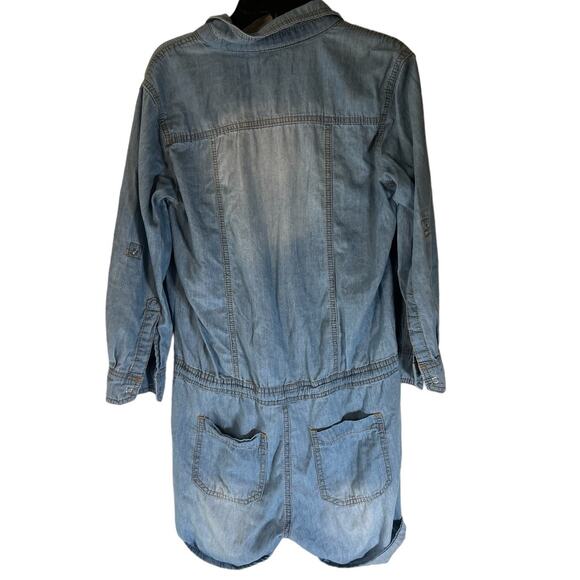 Dollhouse Chambray Denim Jumpsuit Shorts Romper S - Picture 6 of 7